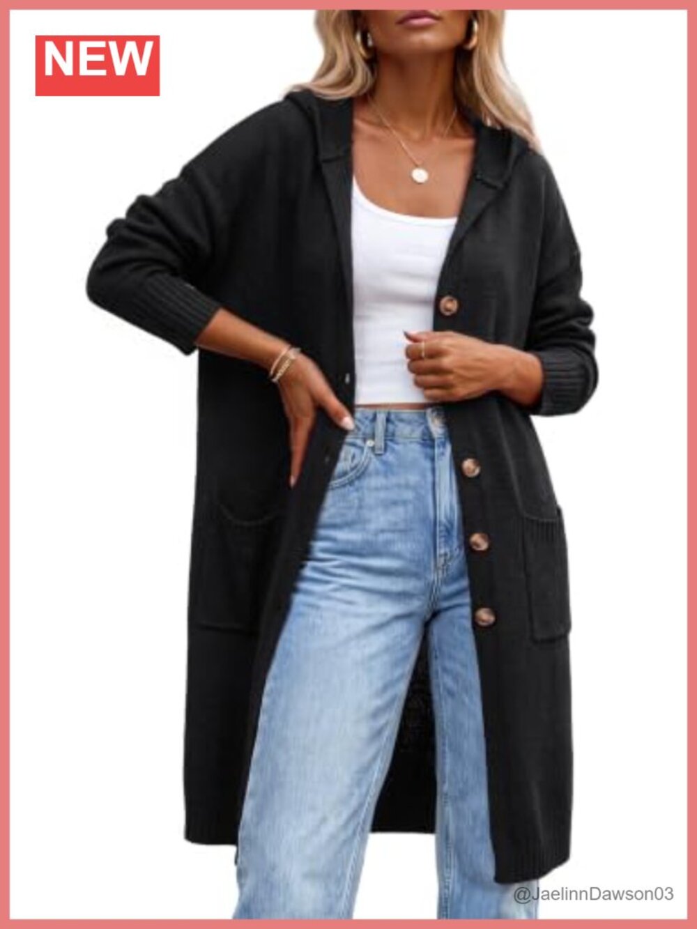 Wool Blend Oversized Hooded Long Cardigan Fall Winter